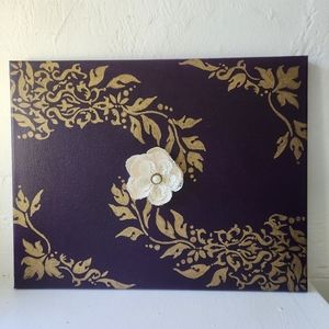 "Surrounded Comfort" original art hand painted acrylic canvas flower wall decor